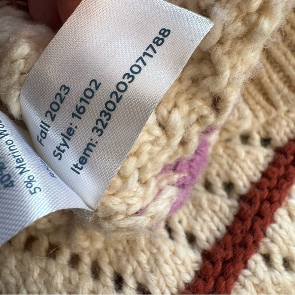 marine layer women’s brooke oversized crewneck sweater Multicolor Cream L 2023 - Picture 5 of 7